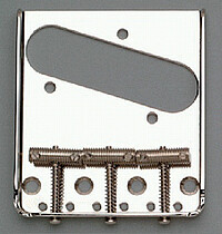 Vintage Style Brücke passend für Telecaster® nickel, 2-3/16" Saitenspacing, 3 Saitenreiter incl. Montageschrauben ... AP TB 0020-001 Tele® Brücke nickel