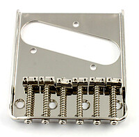 Vintage Style Brücke passend für Telecaster® nickel, 2-3/16" Saitenspacing, 6 Saitenreiter incl. Montageschrauben ... AP TB 0033-001 Tele® Brücke nickel