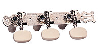 Stimmmechanik für Konzertgitarren mit Lyra Beschreibung: 3+3 Version, Set aus 2 Stück Welle: Kunststoff Übersetzung: 14:1 …... Dixon SKG 354 Konzertmechanik chrom